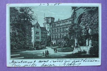 Ansichtskarte AK Heidelberg 1901 Schlosshof im Mondschein